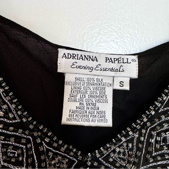 New! Adrianna Papell Beaded Tank, Size S, black - Picture 2 of 13